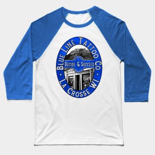 Blue Line Tattoo Decide and Succeed Baseball T-Shirt